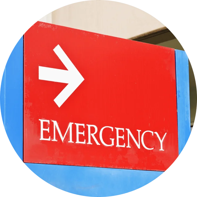 a red sign with white text
